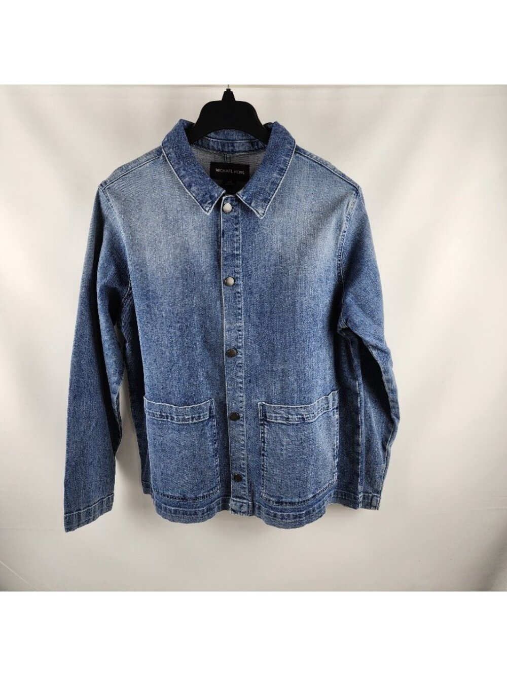 Michael Kors Jacket Mens Large Blue Beckett Chore Style Denim L/S Button Up NWT
